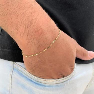 Imagem de Pulseira de ouro 18k Tijolinho cartier21 CM - Elegancy Joias, comprime