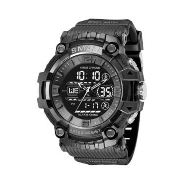 Imagem de Relógio Esportivo Militar Masculino À Prova D'água Com Horário Duplo, 