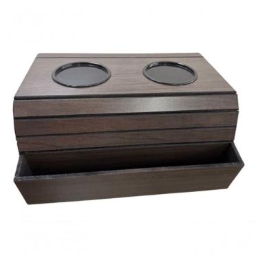 Imagem de Esteira Para Sofá Suporte Copos E Controle Remoto Marrom.