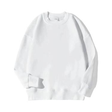 Imagem de Moletom Feminino Oversize De Fleece Quente E Macio Com Gola Redonda, C