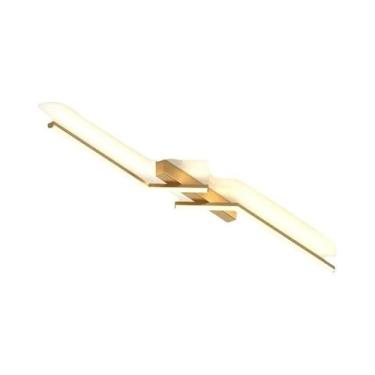 Imagem de Luminária De Teto LED Dourada Com Design Moderno E Simples Para Quarto