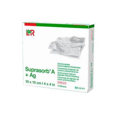 Imagem de Curativo Suprasorb A + Ag Alginato de Cálcio com Prata 10cm x 10cm - V