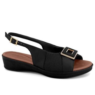 Imagem de Slingback usaflex joanetes couro anabela ref ud04003 feminino, 36, Pre