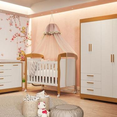 Imagem de Quarto para Bebê Completo com Berço 2 em 1 Zaki Areia Fosco / Savana