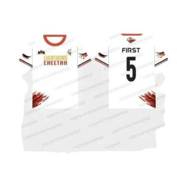 Imagem de Camiseta Esportiva Casual Branca White Lightning Cheetah De Gola Redon