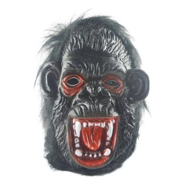 Imagem de Máscara de terror Scary Black Gorilla King de cabeça cheia com cabelo adulto