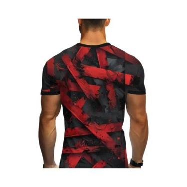 Imagem de Camiseta Masculina De Verão Respirável Com Estampa 3D, Gola Redonda, M