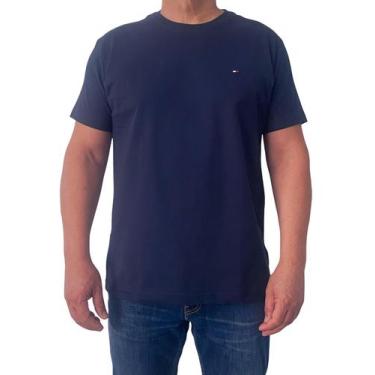 Imagem de Camiseta Tommy Hilfiger Masculina Básica Original Azul Marinho TAMANHO