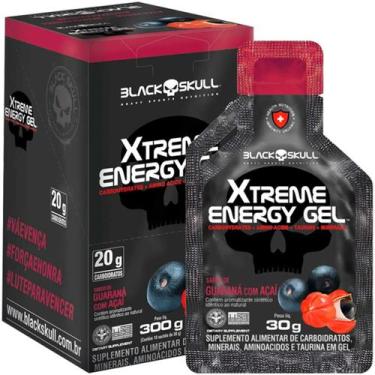 Imagem de Gel Carboidrato Xtreme Energy Gel c/ 10 Guarana Black Skull