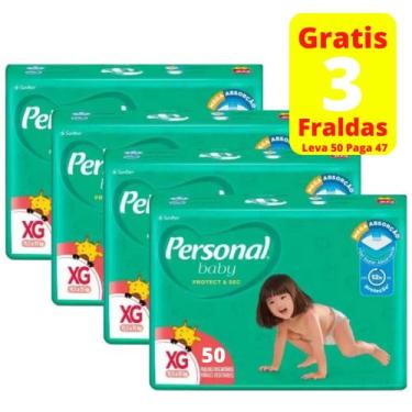 Imagem de Fralda Personal Hiper XG de 11,5 a 15 kg 4 Pacotes Com 50 Unidades Cad