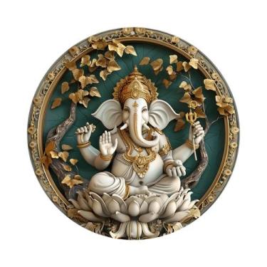 Imagem de Placa Decorativa De Parede Vintage Ganesha, Resistente Às Intempéries,