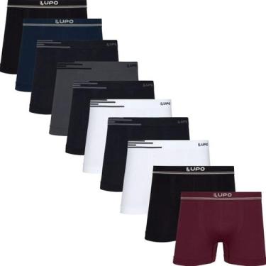 Imagem de Kit 10 Cuecas Boxer Lupo Poliamida Sem Costura Box Original Cor:Sortid