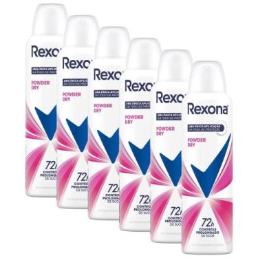 Imagem de Kit 6 Desodorantes Rexona Motionsense Antitranspirante Aerossol Powder
