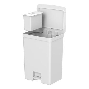 Imagem de Lixeira De Pedal Trium 46 Litros Com Cesto 4 Litros Bancada - OU, Bran