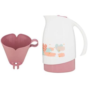 Imagem de Bule de Café Termic Branco e Rosa 700ml - Sanremo, 700ml, Branco e Ros