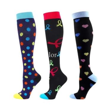 Imagem de Meias De Compressão Para Mulheres E Homens, 3 Pares, 20-30mmHg, Até O 