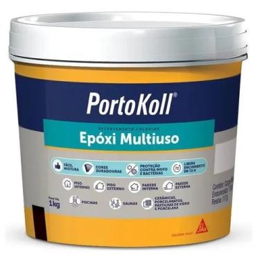 Imagem de Rejunte Epoxi Piscina e Porcelanato Portokoll 1KG Azul Cobalto - Sika