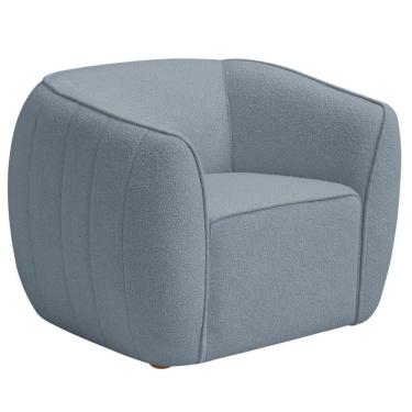 Imagem de Poltrona Decorativa Premium Provença Bouclé Azul Claro - Nexta Casa
