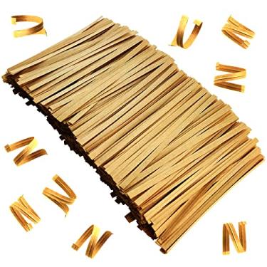 Imagem de IFAMIO 1000 peças 4 polegadas de papel Kraft gravatas torcidas para bolsas de violoncelo sacos de presente embalagem pão biscoito doces bolos sacos de bolo