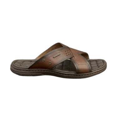 Imagem de Chinelo Masculino Pegada Em Couro Tiras Cruzadas 131222