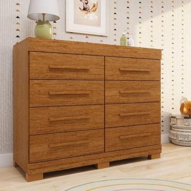Imagem de Cômoda Infantil 8 Gavetas 100% MDF 112cm Brincare Espresso Móveis