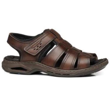 Imagem de Sandália Masculina Pegada Couro Conforto Tiras 133233-Masculino