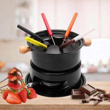 Imagem de Aparelho Fondue 13 Peças Conjunto Completo Kit Com Panela 1L Garfos Co