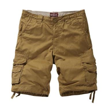 Imagem de Shorts cargo Match Twill Quick-dry Summer para homens, cáqui