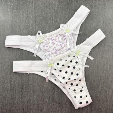 Imagem de Tanga Bruna Cor:Viés Branco/EstampadoTamanho:G - Saulo Lingerie, Viés 