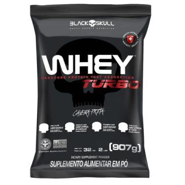Imagem de Whey Turbo - 907g Refil Morango - Black Skull