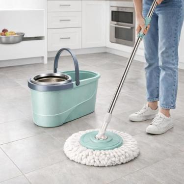 Imagem de Mop de Limpeza Giratório com Balde Centrífuga Esfregão Microfibra - Ye