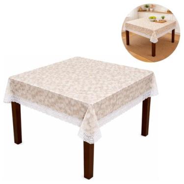 Imagem de Toalha Mesa PEVA Rendada Impermeável Lavável 140x140cm - Inter