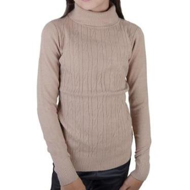 Imagem de Blusa Infantil Menina Pixe Love Tricot Bege kaqui - 810027-Feminino