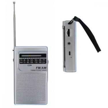 Imagem de Mini Rádio De Bolso FM/AM/P2 de 2 Bandas Retrô Vertical Pocket Altomex