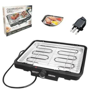 Imagem de Churrasqueira elétrica 127V com grelha removível controle temperatura 