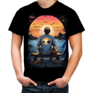 Imagem de Camiseta Colorida Pesca Esportiva Pôr do Sol Peixes 19 - Kasubeck Stor