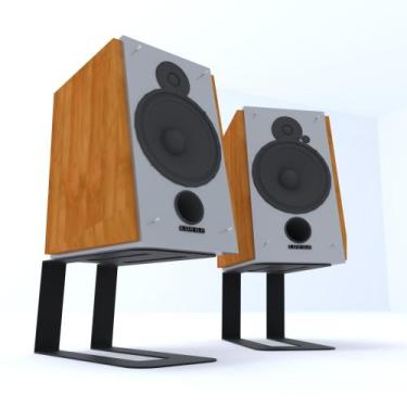 Imagem de 2 Suportes de Mesa Para Caixa De Som, Monitor com Base Metálica resist