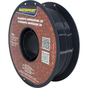 Imagem de Filamento 3D PETG Preto Rolo 1KG 1.75MM - Masterprint