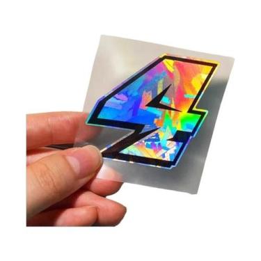 Imagem de Adesivos Holográficos Refletivos De Números Árabes Para Motocicletas, 