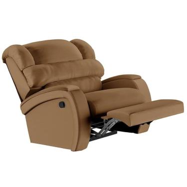 Imagem de Poltrona Do Papai Reclinável Kalie Manual Gatilho Fh9 Pu Caramelo - Mpozenato