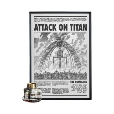 Imagem de Pôster De Arte De Parede Em Papel Kraft Branco, Anime Japonês A-Attack