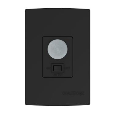 Imagem de Sensor de Presença Qualitronix QI6MP - Embutir na Parede, Chave 180° Graus, Preto, Bivolt