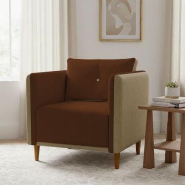 Imagem de Poltrona Decorativa Para Sala Recepção Consultório Aviv Luxo material 