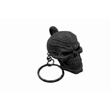 Imagem de Chaveiro Caveira Crânio Realista 3d Premium COR:PRETA - monster.varied