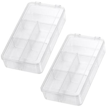 Imagem de Kit 2 Caixa Box Organizador 5 Divisórias Costura Pesca Jóias - ShopCar