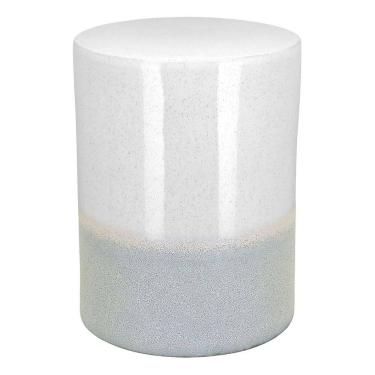 Imagem de BANQUETA BANCO DECORATIVO JARDIM GARDEN CERÂMICA 44x32x32cm MARFIM