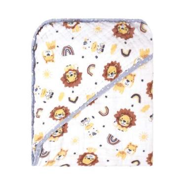 Imagem de TOALHA DE BANHO BEBE SOFT COM CAPUZ BUBLIM cor: leão - INCOMFRAL, leão