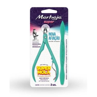 Imagem de Kit Alicate para Cutícula e Espátula  Merheje  Preciso e Confortável, 