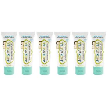 Imagem de Creme Dental Jack N' Jill Milkshake 50g Kit com 6 Sem Flúor