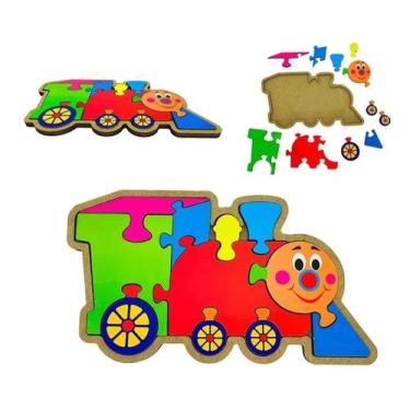 Imagem de Brinquedo Educativo Quebra cabeça Trem Pedagógico 853 - MANINHO TOYS